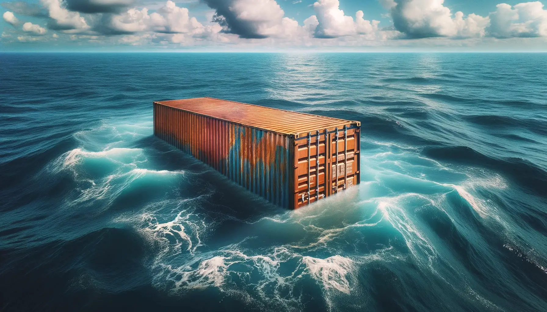 Shipping Containers Float Sea