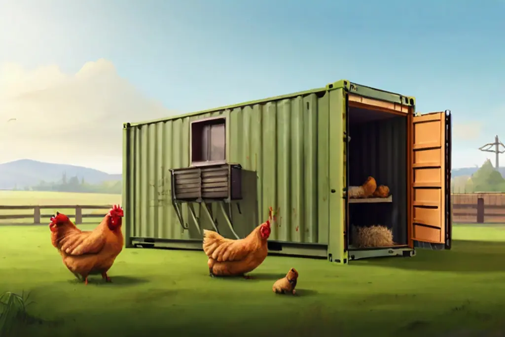 Shipping container in village with chickens around 2 | shipping containers for sale Shipping Container In Village With Chickens Around