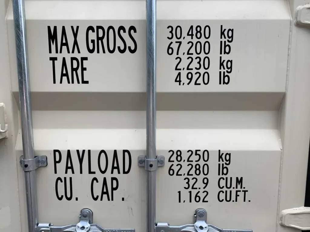 Shipping Connex Weight