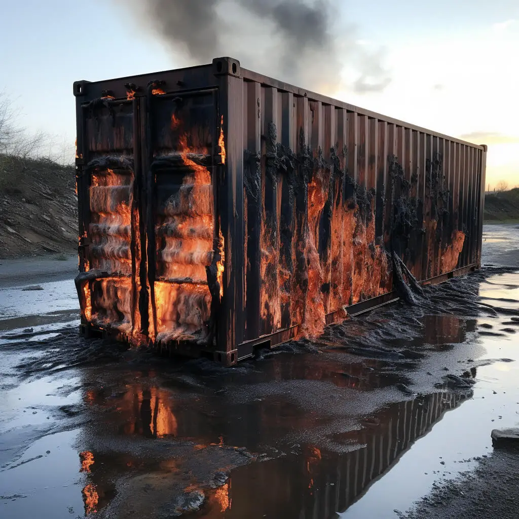 Burn Shipping Container